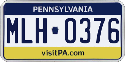 PA license plate MLH0376