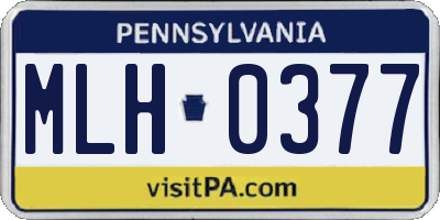 PA license plate MLH0377