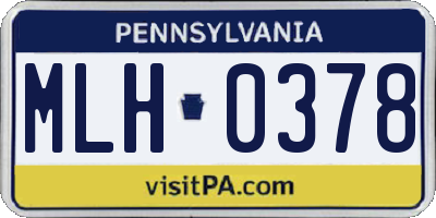 PA license plate MLH0378