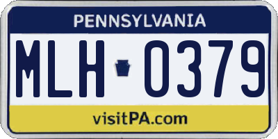 PA license plate MLH0379