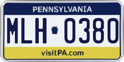 PA license plate MLH0380