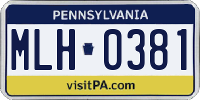 PA license plate MLH0381