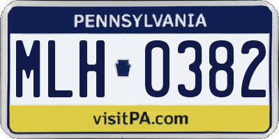 PA license plate MLH0382