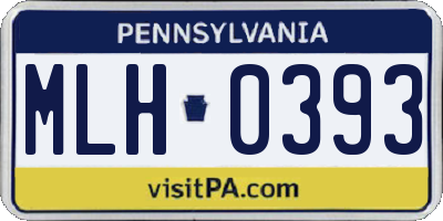 PA license plate MLH0393