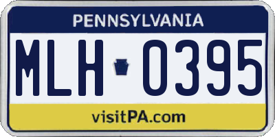 PA license plate MLH0395