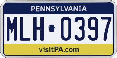 PA license plate MLH0397
