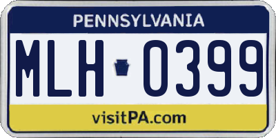 PA license plate MLH0399