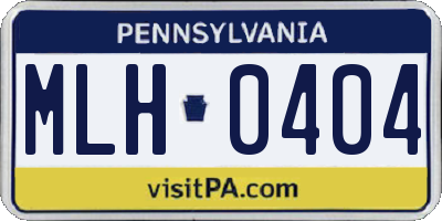 PA license plate MLH0404