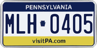 PA license plate MLH0405