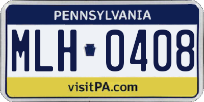 PA license plate MLH0408