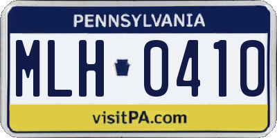 PA license plate MLH0410