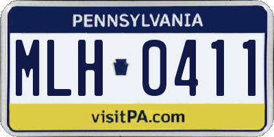 PA license plate MLH0411