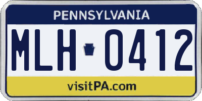 PA license plate MLH0412
