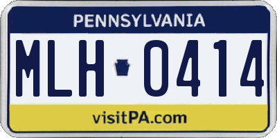 PA license plate MLH0414