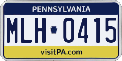 PA license plate MLH0415