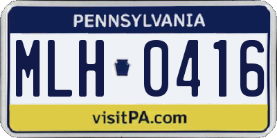 PA license plate MLH0416