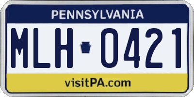 PA license plate MLH0421