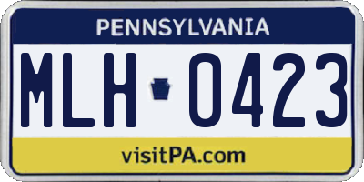 PA license plate MLH0423