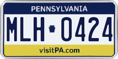 PA license plate MLH0424