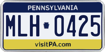 PA license plate MLH0425