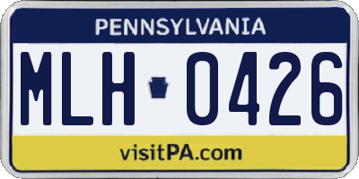 PA license plate MLH0426