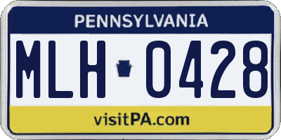 PA license plate MLH0428