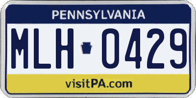 PA license plate MLH0429