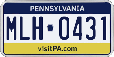 PA license plate MLH0431