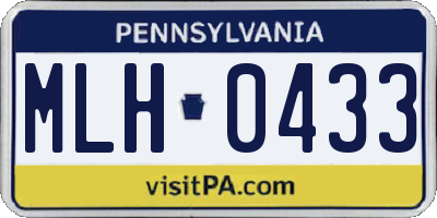 PA license plate MLH0433