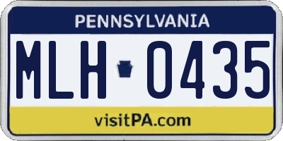 PA license plate MLH0435