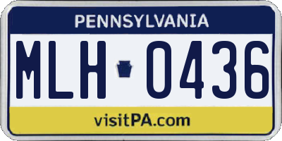 PA license plate MLH0436
