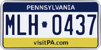 PA license plate MLH0437