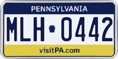 PA license plate MLH0442