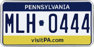 PA license plate MLH0444