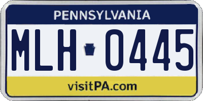 PA license plate MLH0445