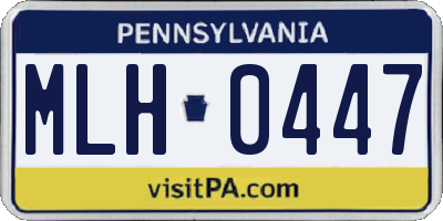 PA license plate MLH0447