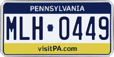 PA license plate MLH0449