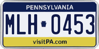 PA license plate MLH0453
