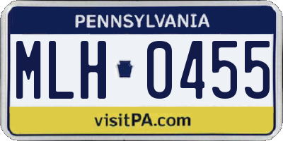 PA license plate MLH0455