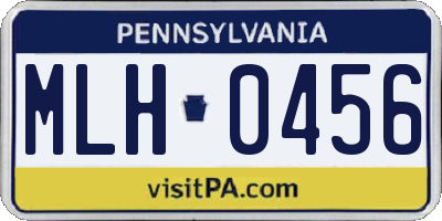 PA license plate MLH0456