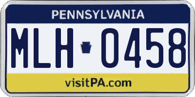 PA license plate MLH0458