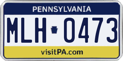 PA license plate MLH0473