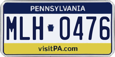 PA license plate MLH0476
