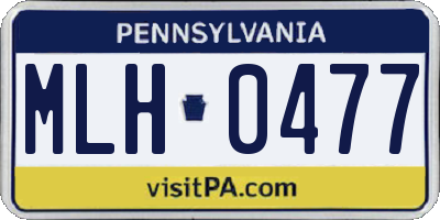 PA license plate MLH0477