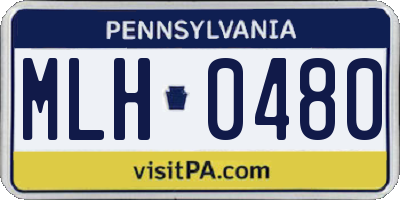 PA license plate MLH0480