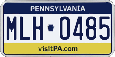 PA license plate MLH0485