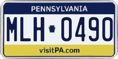 PA license plate MLH0490