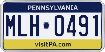 PA license plate MLH0491