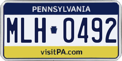 PA license plate MLH0492