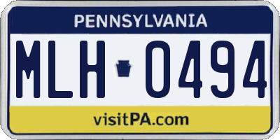 PA license plate MLH0494
